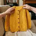 Adult's Crochet Crew Neck Cardigan Pattern step 4 - final assembly and finishing