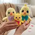 Feather Locklear the Chick Amigurumi Pattern step 2 - assembly progress