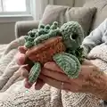 Succulent Turtle Amigurumi Pattern step 1 - construction progress
