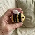Crocheted Bumblebee Amigurumi Pattern step 2 - assembly progress