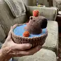 Capybara in a tub Amigurumi Pattern step 1 - construction progress