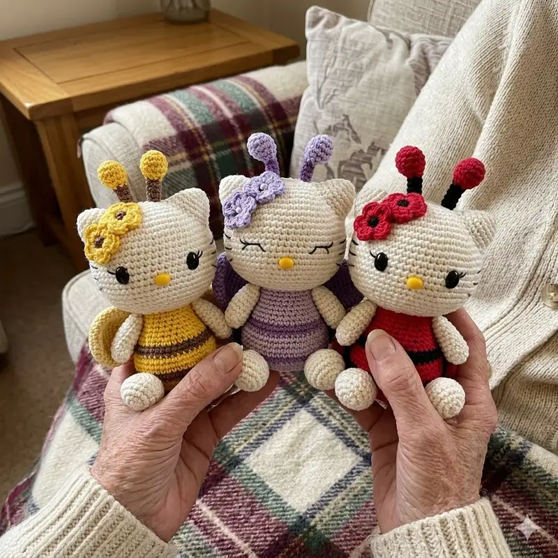 Complimentary Intermediate crochet pattern: Spring Kitty Amigurumi Pattern - Simple to follow guide