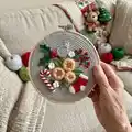 Christmas Hoop Embroidery Pattern step 2 - assembly progress