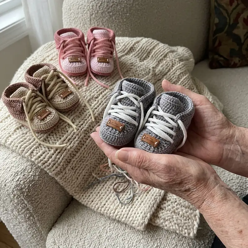 Complimentary Intermediate crochet pattern: Baby Sneaker Crochet Pattern - Simple to follow guide
