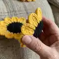 Sunflower Power Crochet Coasters Pattern step 2 - assembly progress
