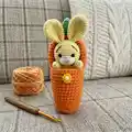 Bunny in carrot Amigurumi Pattern step 3 - details and accessories