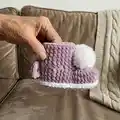 Plush Booties with Pompoms Pattern step 2 - assembly progress