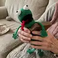 Crochet Frog Door-Stopper Amigurumi Pattern step 1 - construction progress
