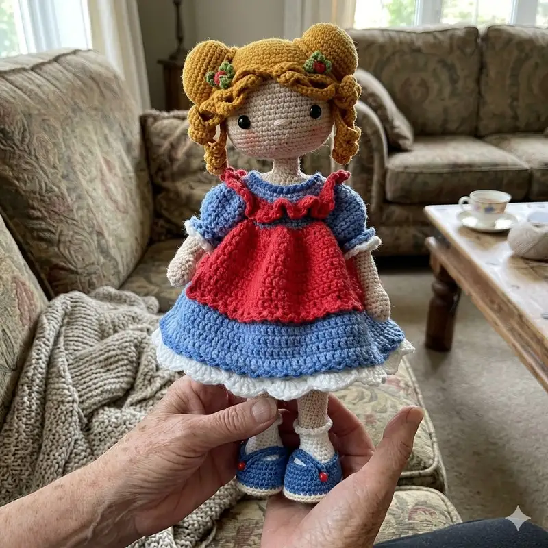 Complimentary Intermediate crochet pattern: Doll Eliza Amigurumi Pattern - Simple to follow guide