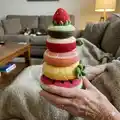 Fruit Stacking Toy Amigurumi Pattern step 2 - assembly progress