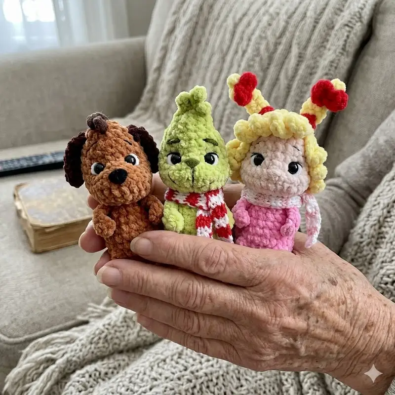 Complimentary Intermediate crochet pattern: Grinch and his friends Amigurumi Pattern - Simple to follow guide