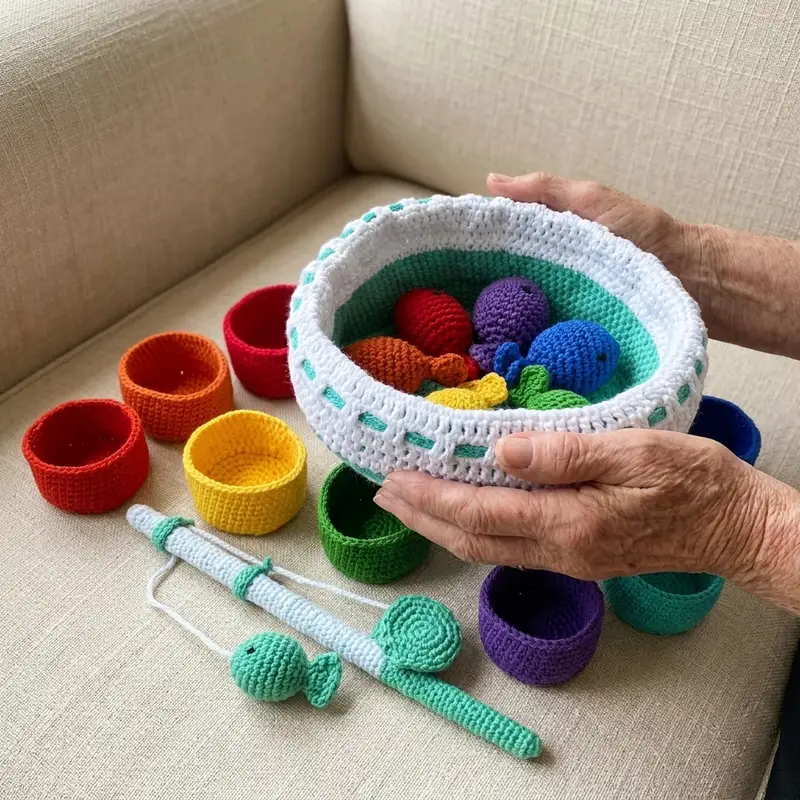 Complimentary Intermediate crochet pattern: Fishing Set Amigurumi Pattern - Simple to follow guide