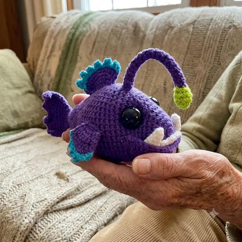 Complimentary Intermediate crochet pattern: Erebus the Angler Fish Amigurumi Pattern - Simple to follow guide
