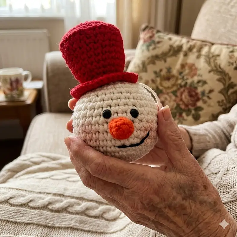 Complimentary Intermediate crochet pattern: Crochet Snowman Ornaments Amigurumi Pattern - Simple to follow guide