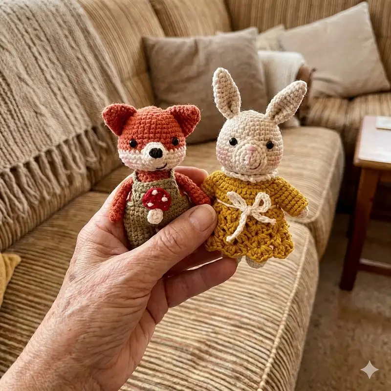 Complimentary Intermediate crochet pattern: Victor Fox & Anna Bunny Amigurumi Pattern - Simple to follow guide