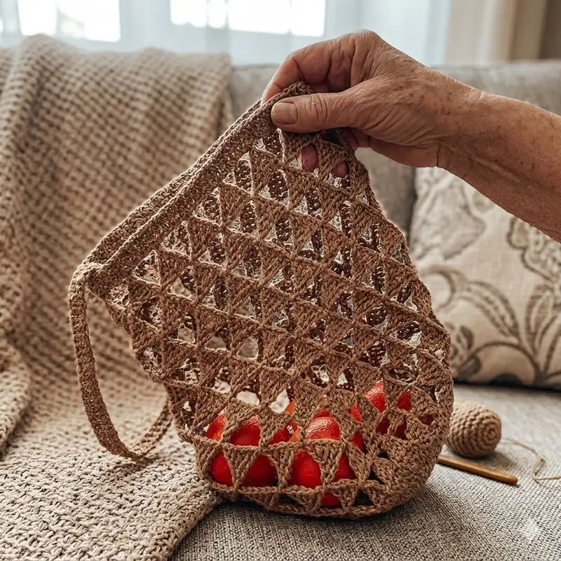 Complimentary Beginner Friendly crochet pattern: Mash Bag Triangles Pattern - Simple to follow guide