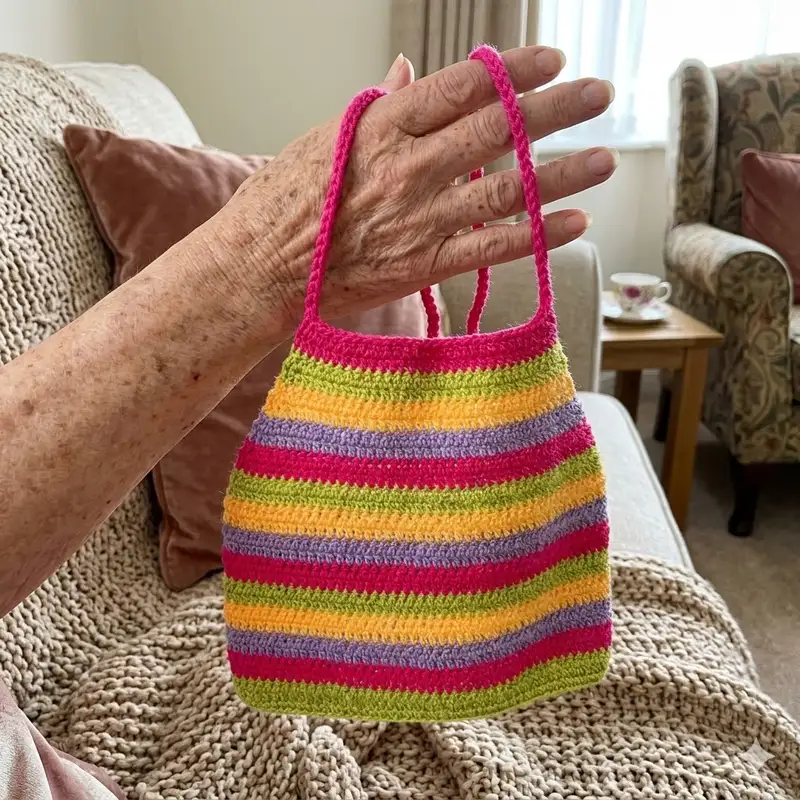 Complimentary Beginner Friendly crochet pattern: Crochet Bright Stripes Halter Top Pattern - Simple to follow guide