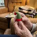 Mini Christmas Hat Amigurumi Pattern step 2 - assembly progress