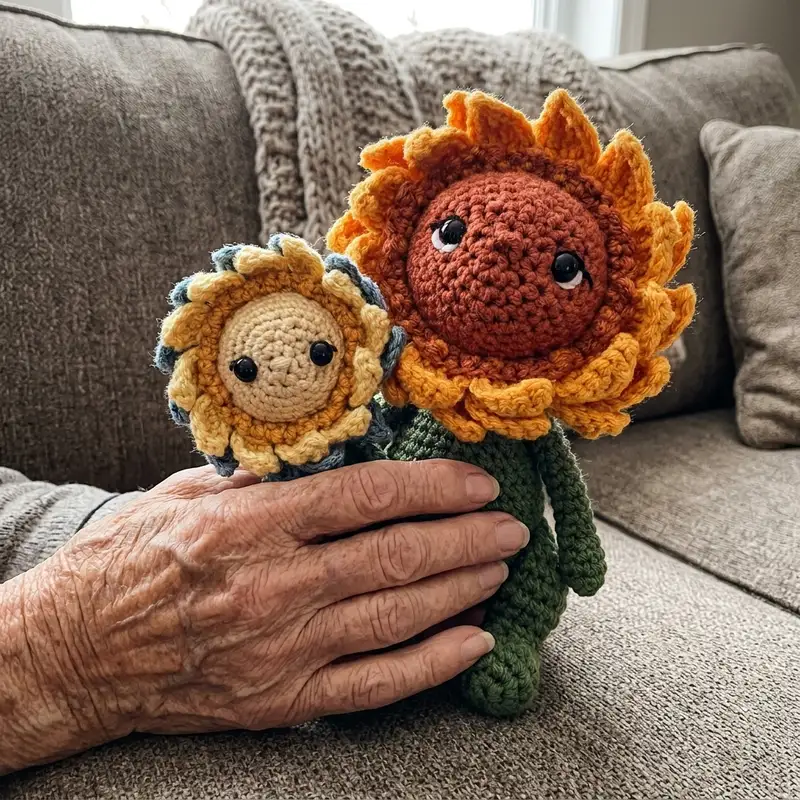 Complimentary Intermediate crochet pattern: Baby Sunflower Amigurumi Pattern - Simple to follow guide