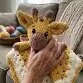 Giraffe Lovey Blanket Amigurumi Pattern step 1 - construction progress