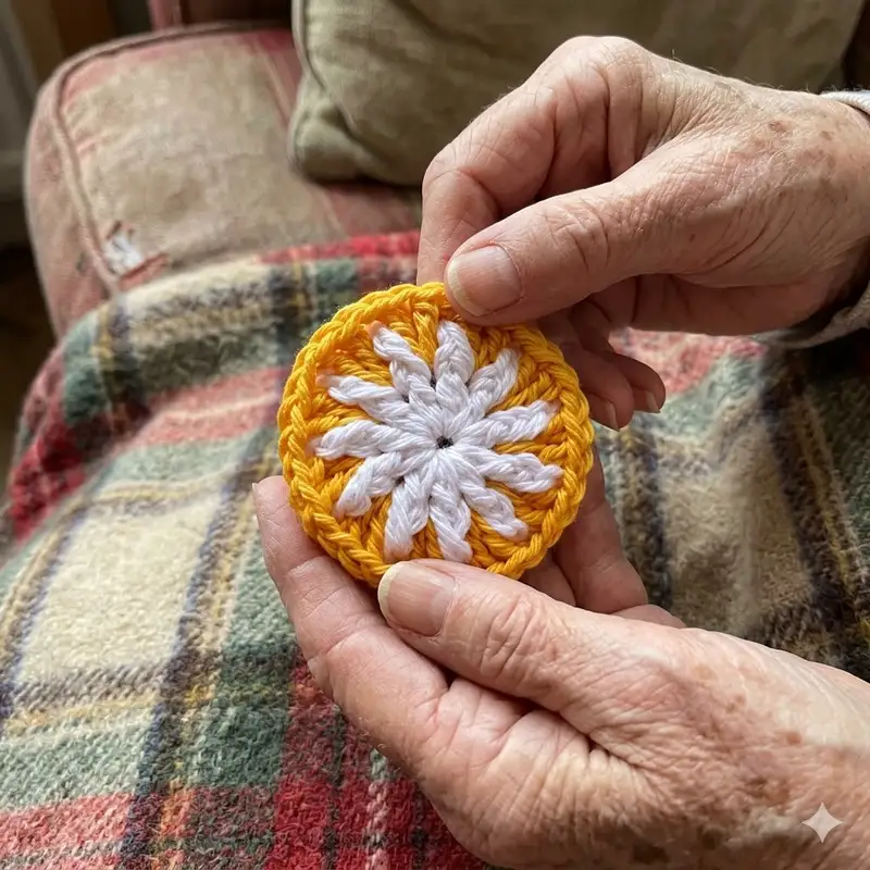 Complimentary Intermediate crochet pattern: Citrus Slice Coasters Pattern - Simple to follow guide