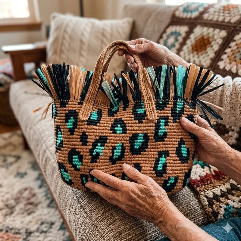 Complimentary Intermediate crochet pattern: Leopard tote Pattern - Simple to follow guide