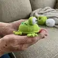 Little Frog Amigurumi Pattern step 2 - assembly progress