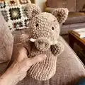 Boar Hand Puppet Amigurumi Pattern step 1 - construction progress