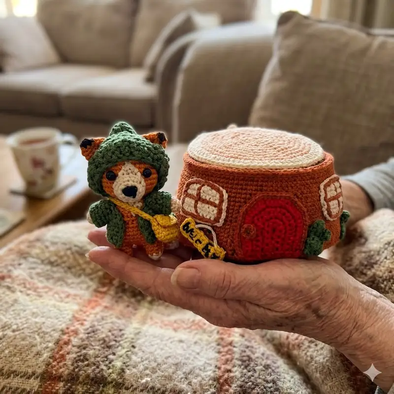 Complimentary Intermediate crochet pattern: Mr. Fox and His House Amigurumi Pattern - Simple to follow guide