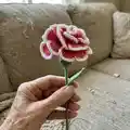 Crochet Flower Patterns Book Pattern step 2 - assembly progress