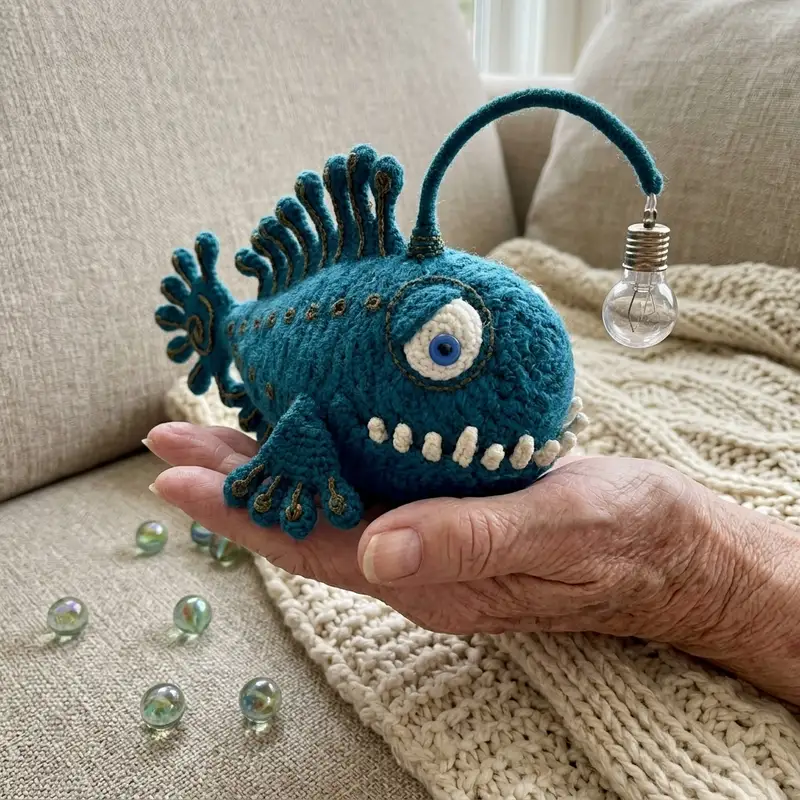 Complimentary Intermediate crochet pattern: Anglerfish SAM Amigurumi Pattern - Simple to follow guide