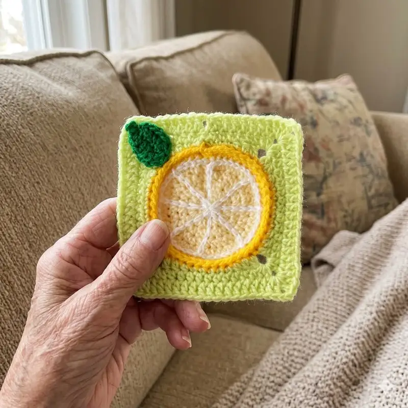Complimentary Intermediate crochet pattern: Lemon Granny Square Pattern - Simple to follow guide