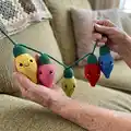The Festive Lights Amigurumi Pattern step 2 - assembly progress