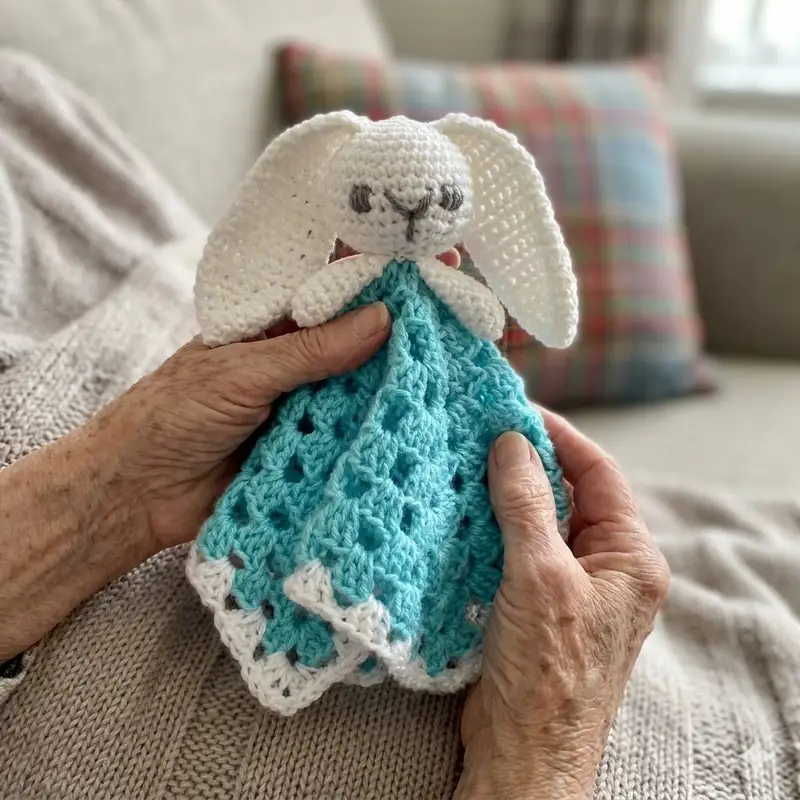Complimentary Beginner Friendly crochet pattern: Cute Bunny Comforter Amigurumi Pattern - Simple to follow guide