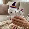 Cute Plush Ghost Amigurumi Pattern step 1 - construction progress