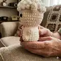 Sheep No Sew Amigurumi Pattern step 2 - assembly progress