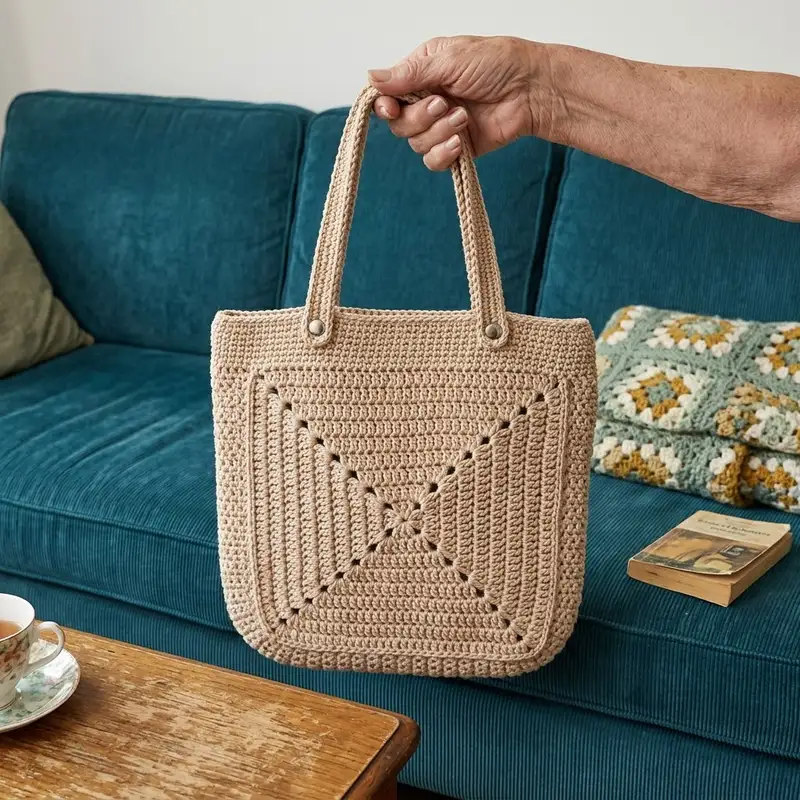 Complimentary Intermediate crochet pattern: Granny Square Bag Pattern - Simple to follow guide