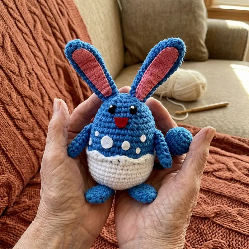 Complimentary Intermediate crochet pattern: Azumarill Amigurumi Pattern - Simple to follow guide