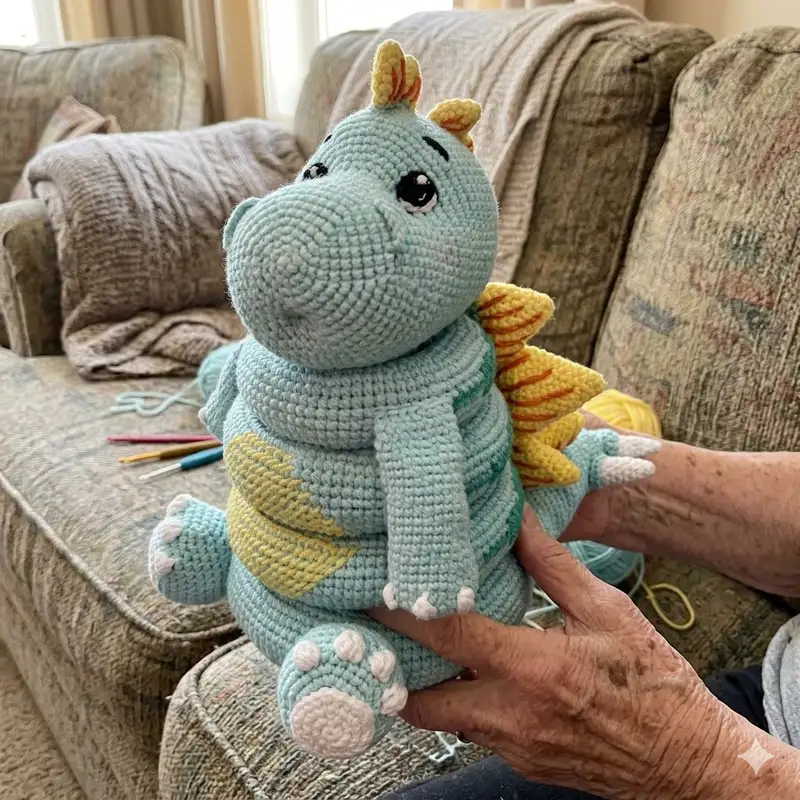 Complimentary Intermediate crochet pattern: Stegosaurus Amigurumi Pattern - Simple to follow guide