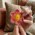 Crochet Flower Bookmark Pattern step 4 - final assembly and finishing