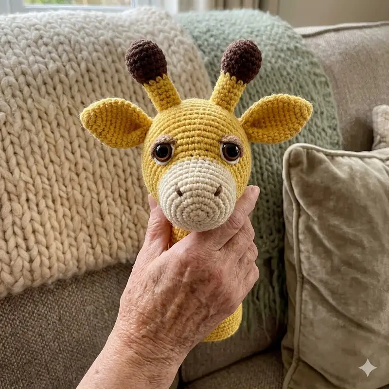 Complimentary Intermediate crochet pattern: Giraffe Hand Puppet Amigurumi Pattern - Simple to follow guide