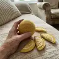Half Lemon and Lemon Slices Amigurumi Pattern step 1 - construction progress
