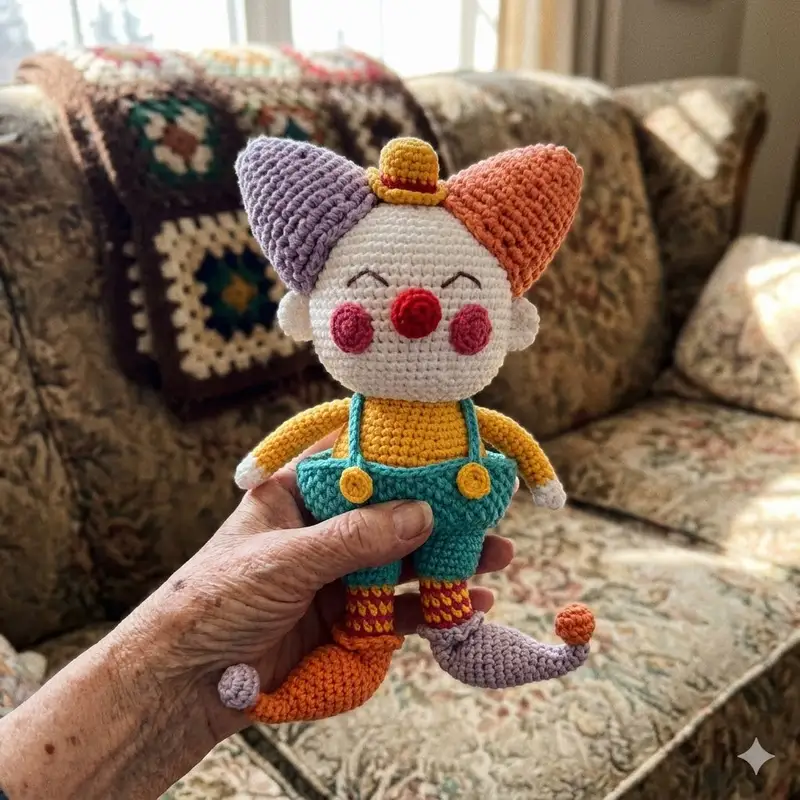 Complimentary Intermediate crochet pattern: Clown Amigurumi Pattern - Simple to follow guide