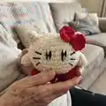 Kirby Hello Kitty Amigurumi Pattern step 4 - final assembly and finishing