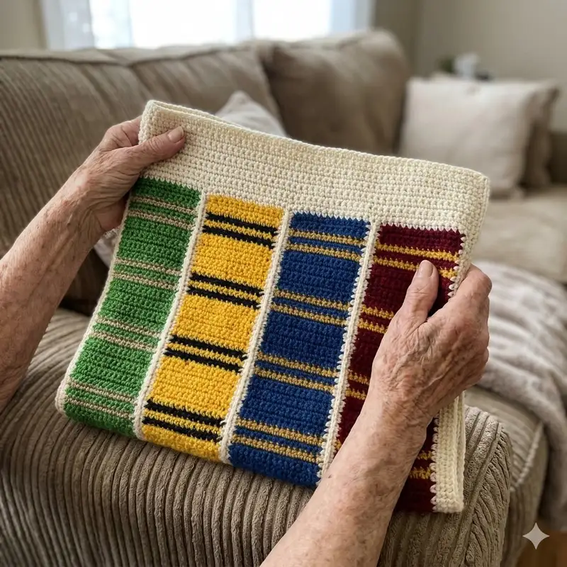 Complimentary Intermediate crochet pattern: Hogwarts Crochet Blanket Pattern - Simple to follow guide