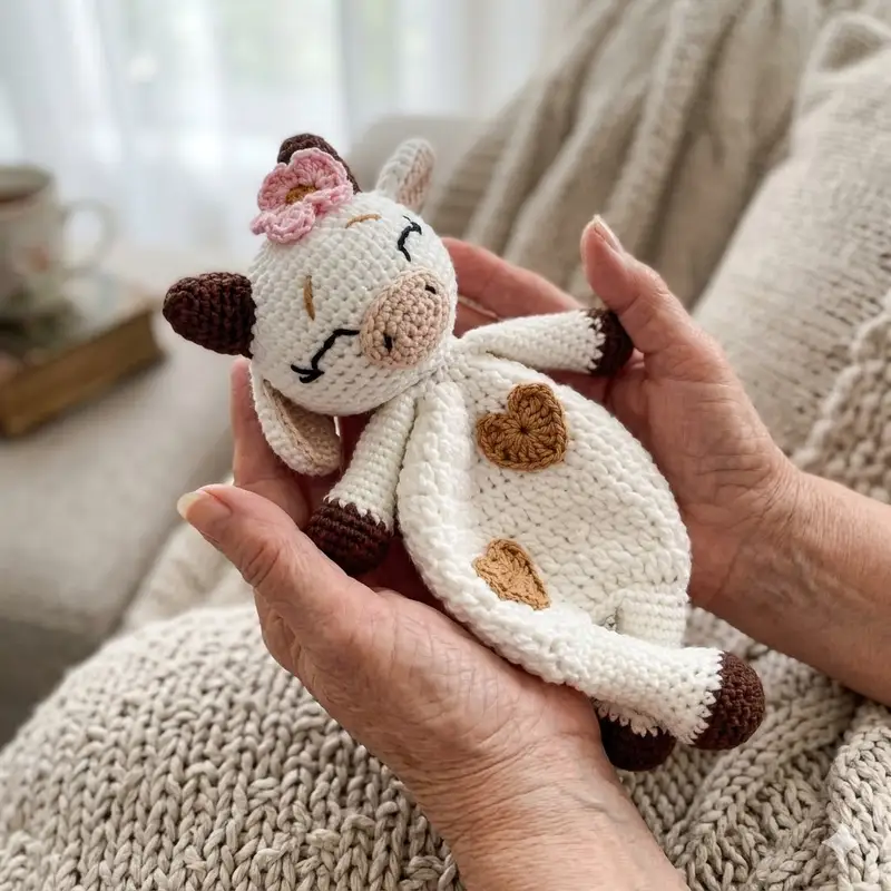 Complimentary Intermediate crochet pattern: Cuddle me cow Amigurumi Pattern - Simple to follow guide