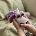 Unicorn Hand Puppet Amigurumi Pattern step 4 - final assembly and finishing