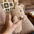 Boar Hand Puppet Amigurumi Pattern step 2 - assembly progress