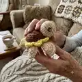 Mini Sunflower Turtle Amigurumi Pattern step 2 - assembly progress