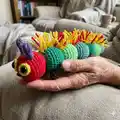 A Hairy Caterpillar Amigurumi Pattern step 1 - construction progress